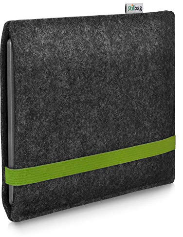 Stilbag eBook Reader Leon für Tolino Shine Color | Farbe: anthrazit/grün | eBook Reader-Tasche aus Filz | eReader Schutzhülle | ebook Reader Tasche Made in Germany