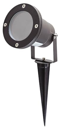 ekobi Gartenstrahler LED BLAKE 2 Erdspieß GU10 230V IP65 3W 4000K Wasserdicht Wegeleuchten Untergrund Gartenlampen Gartenbeleuchtung mit Strom Bodenstrahler Außen Schwarz