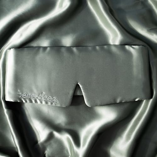 bene-sleep® verbesserte Schlafmaske – Neues Modell – Schlafkomfort aus 100% Maulbeerseide | Seidenschlafmaske für erholsamen Schlaf | Hautfreundlich & fördert längeren REM-Schlaf | 100% lichtdicht