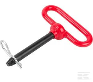 Kramp Tractor Red Handle Towing Hitch Pin With Handle & R Clip For Tractor , Lawn Mower , ATV , Quad Bike , Trailer , 12mm x 92mm Z512092KR