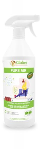 GLOBER Pure Air - Elimina Odori per Tessuti 750 ML, Made in Italy - Lavanda - Profuma e Pulisce Macchie di Sudore e Urina da Materassi, Vestiti, Scarpe e Attrezzature Sportive - Attivatore Biologico