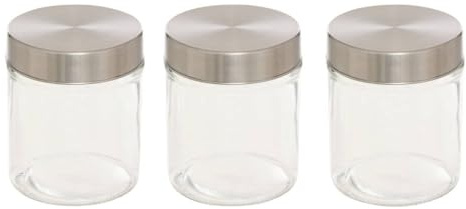 5Five - Lot de Bocal NIXO Transparent en Verre - Boîte de Conservation, Rangement Alimentaire, Accessoire Cuisine