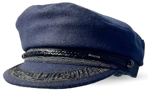 Couvre-chef traditionnel en laine bretonne | Taille 60 cm, grand, pour capitaine, pêcheur, marin, yachtman, marins, violonistes, casquette de Baker Boy, skipper, chapeau de bateauman français et grec