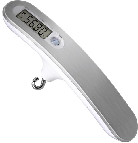 110lbs Archery Bow Scale for Draw Weight Digital Bow Scale with g/oz/kg/lb 4 Unit Conversions Luggage Scale for Traveling Bow Draw Weight Scale Recurve Bow Accessories (Silver) (Silver)