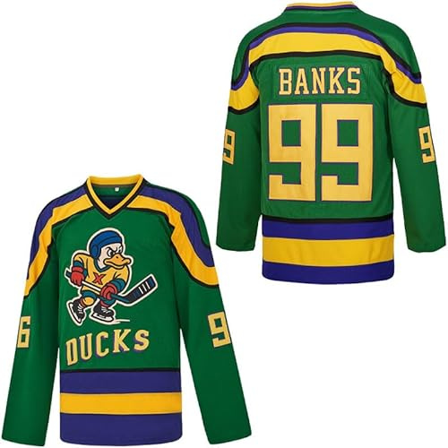 Youth 96 Conway 99 Banks Ice Hockey Green Jersey 90S Hip Hop Clothing for Party Kids 99 Banks S