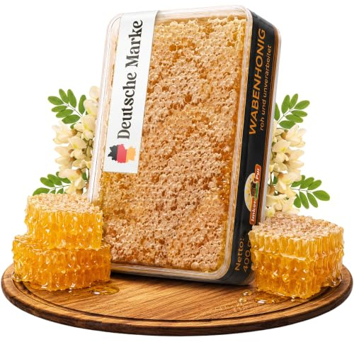 ImkerPur set di 3 mieli d’acacia da 400 gr a nido d’ape. Per un totale di 1200 gr. Conservato in contenitore di alta qualità e freschezza