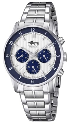 LOTUS Reloj Hombre Analógico de Acero Inoxidable 316l Plateado