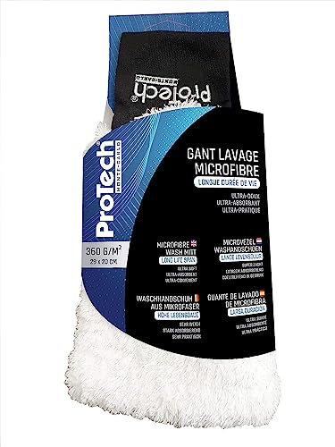 ProTech Monte-Carlo - Gant de Lavage Microfibres Ultra Absorbantes pour Voiture - Taille Unique 29 x 20 cm