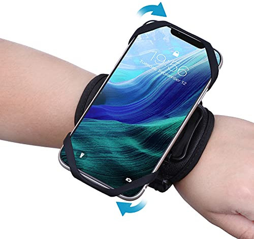 SenMore Brazalete Deportivo para iPhone 16 15 Pro MAX 14 Pro 13 12 11 Plus XS XR X, Galaxy S24/S23/S22/S10, Rotación de 360​​° y con Bolsillito Airpods Brazalete de antebrazo Movil
