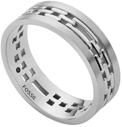 Fossil Ring Für Männer, Breite: 20mm Silberner Edelstahlring, JF04212040