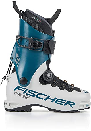 FISCHER Travers TS Alpine Touring Scarponi da sci da discesa con sistema BOA Fit, Bianco/Blu, 23.5