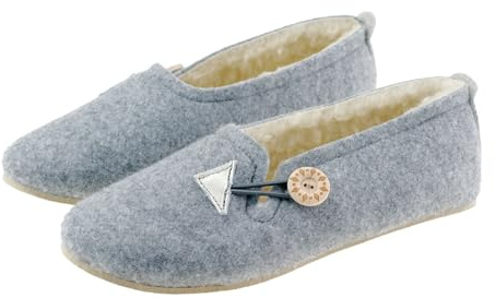 EkoBucik Ballerine in feltro, pantofole da donna con bottone 36