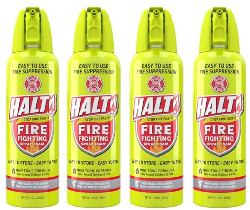 HALT! Espray de espuma contra incendios, no tóxico, sin PFAS, fácil de usar, almacenar y encontrar en emergencias, compacto y portátil, ideal para el hogar, cocina, apartamento, coche, barbacoa
