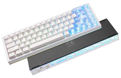 YUNZII AL65 trådlöst mekaniskt tangentbord, QMK/VIA stöder speltangentbord i aluminium, 60% Bluetooth RGB-tangentbord med bakgrundsbelysning för Mac/Windows (white, zero linear)