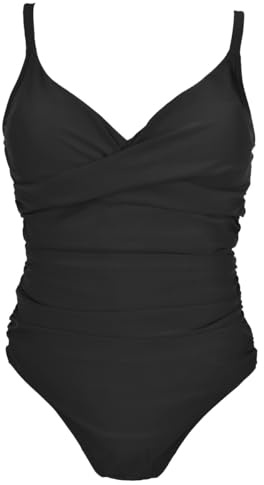 Splash About Womens Ladies Tummy Control Swimming Costume One Piece Swimsuit, Black, Size 14