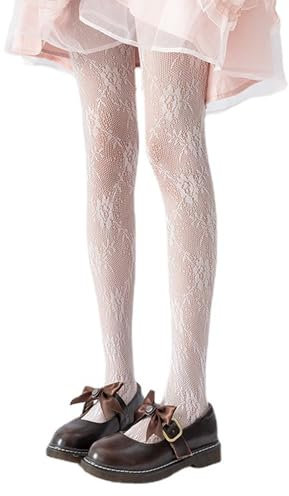xianshi Strumpfhosen Damen Muster,Strumpfhose Weiß,Spitze Floral Hollow,Lolita Tights Weiße Ausgehöhlte,Ballettstrumpfhose Frauen,für Mit Netz Netzstrumpfhose,Rock Spitzen,Feinstrumpfhose