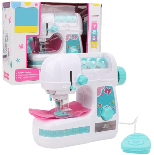 Chiyyak Sewing Machine Children Kit 26 × 22 × 10 Electric Middle Size Sewing Machine Toy Pedagogical Interesting Toy for Girls Children