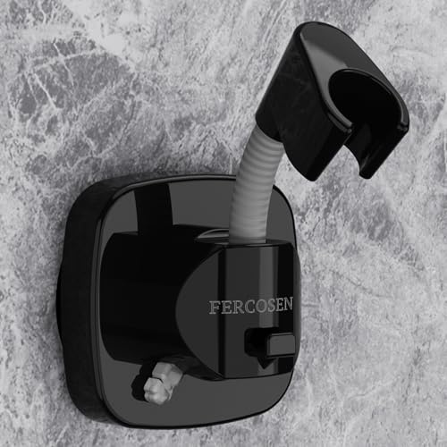 FERCOSEN 360° Roterande Duschmunstyckeshållare Med Sugpropp | 10 kg Bärkraft, Sekundsnabb Montering | Antislipp Rostskyddad Duschhållare