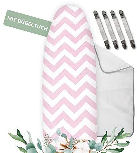 Funda de Tabla de Planchar Ajustable de Algodón con Acolchado Especial para un Planchado Más Fácil - Tamaño Universal - Extra Paño de Protección para Prendas Delicadas