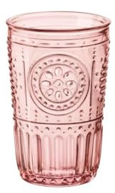 Bormioli Rocco 387595GRS021523 Romantisch Romantic Packung mit 4, Glas, Farbe Rosa, 34 cl