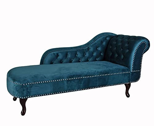 Recamiere sammet Chaiselonque smaragd sammetssoffa ottoman 170 cm fha070 Palazzo exklusiv