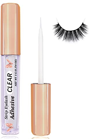 Super Strong Hold Waterproof Latex-Free Eyelash Adhesive - Clear Lash Glue Suitable for Sensitive Eyes - 5ml/0.18oz (1 Pack)