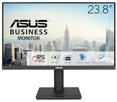 ASUS Business VA24DQFS - 24 Zoll Full HD Monitor - Rahmenlos, ergonomisch, Adaptive-Sync, EPEAT Gold - 100 Hz, 16:9 IPS Panel, 1920x1080 - DP, HDMI, D-Sub, USB Hub, Speaker