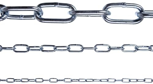 Constrabo® | Cadena de acero inoxidable de eslabones largos DIN 763 | 3 m de diámetro 2 mm | acero inoxidable 316 (V4A) | cadena de acero inoxidable inoxidable por metros cadena de eslabones redondos,