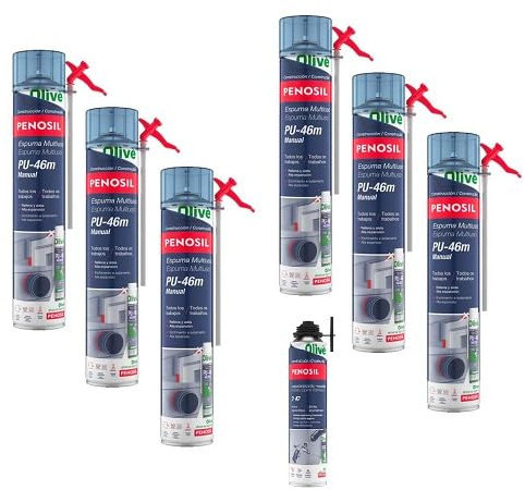 PENOSIL Schiuma poliuretanica multiuso manuale PU-46 m (750 ml) + detergente R-47 PENOSIL