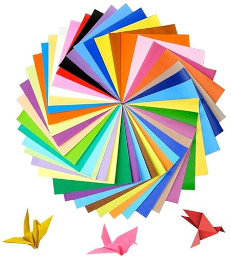 HoAhaMay 100 hojas Origami 15 x 15 cm papel plegable cuadrado de doble cara de color, origami de colores brillantes, adecuado para proyectos de arte y artesanía bricolaje, niños y adultos (20 colores)
