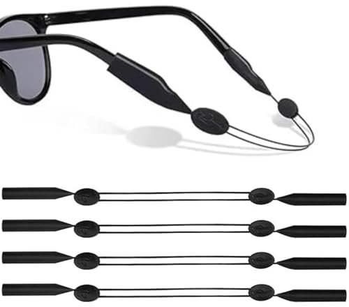 Issimober 4 Stück Sport Brillenband, Brillenbänder, Brillenband Damen, Verstellbares Brillenband, Brillenband Herren, Brillenkette, Brillenband Sport, für Sonnen und Sportbrillen