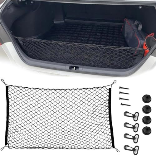Red Maletero de Coche, Separadora con 4 Ganchos 110×60cm Puede Extender a 220×120cm Almacenamiento Fija, el Borde elástico sujeta Las Cargas con Mayor firmeza, para La Mayoría de Los Modelos