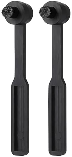 CONGARTENO Cepillo Limpiador de Agujas para Tocadiscos 2 Unidades Cepillo Redondo Negro Cerdas de Nailon Suave para Limpieza Precisa de Agujas y Discos de Vinilo Compacto y Portátil para