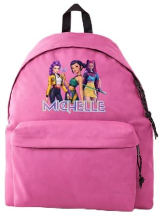D&Vlab Zaino Borsa KPOP DEMON HNTERS per Scuola Elementari Materna per Trekking Gite Bambini Personalizzato con stampa nome zainetto Bimba Rosa Palestra Sport