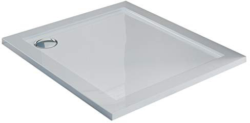 Piatto Doccia Slim 70x70x4 cm Quadrato Acrilico Bordato Bianco Lucido mod. Flower
