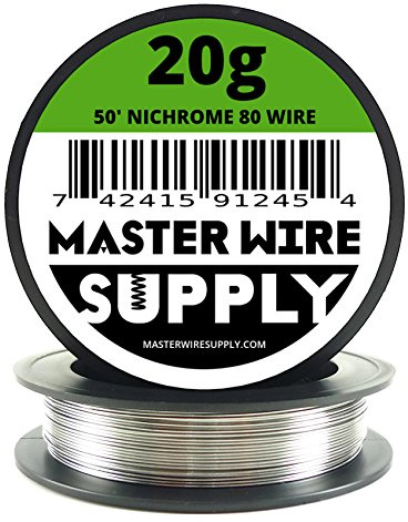 Nichrome 80-50' - 20 Gauge Wire - 50ft - 0.81mm - 0.032in - Made in USA - Master Wire Supply