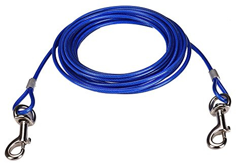CtopoGo Cable de Amarre para Perros de 10 pies/16 pies/33 pies,Cable de Amarre para Mascotas, Cable para Atar al Perro en Exteriores, Se admiten Mascotas para Tallas pequeñas/Medianas (3m, Azul)