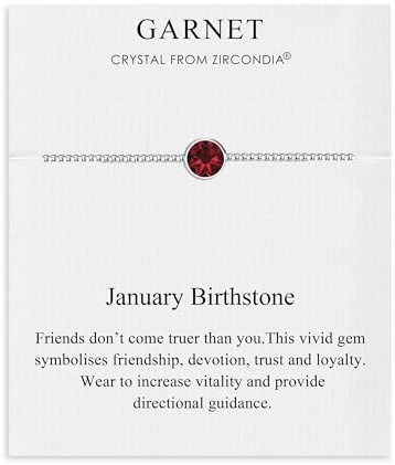 Philip Jones January (Garnet) Birthstone Bracelet Created with Zircondia® Crystals