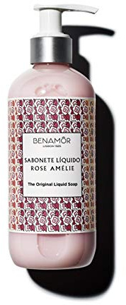 Benamôr - Rose Amélie Flüssigseife mit Arganöl, Aloe Vera und Sheabutter - Feuchtigkeitsspendende Rosen Handseife - Handwäsche Ohne Parabene, Vegan - 300 ml Pumpspender