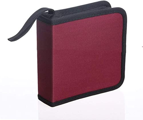 Losuya 40 Stück CD DVD Discs Aufbewahrungstasche mit Reißverschluss Oxford Handtaschen (Red)