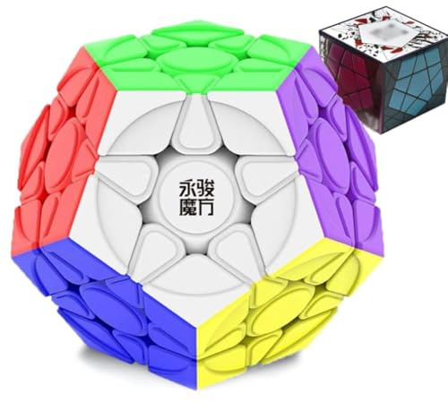 Megaminx Speed ​​Cube, YJ YuHu V2 M Dodécaèdre Cube Pentagone sans Autocollant Magique Puzzle Cube 3D Casse-tête Puzzle Cube Jouets Jeux Éducatifs Adultes