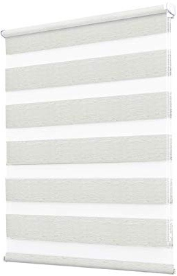 Doppelrollo Klemmfix ohne Bohren - 40 x 120 cm,Natur lichtdurchlässig & Blickdicht - Duo Klemmrollos für Fenster ohne Bohren - Stoffbreite 36 cm