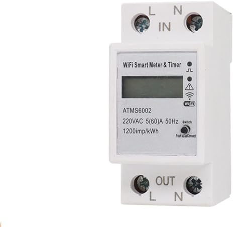 Contatore intelligente WiFi, contatore di energia intelligente, timer, contatore di corrente domestica, app per cellulare, telecomandi, non è necessaria alcuna lettura manuale del contatore di