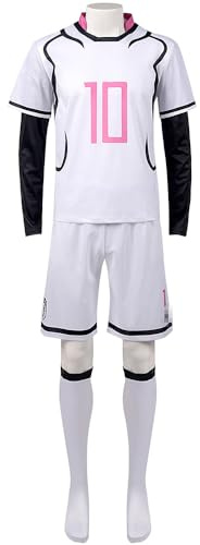 Zhongkaihua - Atuendo de cosplay de fútbol de anime Blue Lock, camiseta Itoshi SAE, trajes de entrenamiento deportivo, ropa deportiva, pantalones cortos, kits y calcetines para disfraz de Halloween