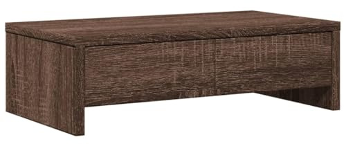 vidaXL Skärmställ med lådor brun ek 50x27x15 cm konstruerat trä