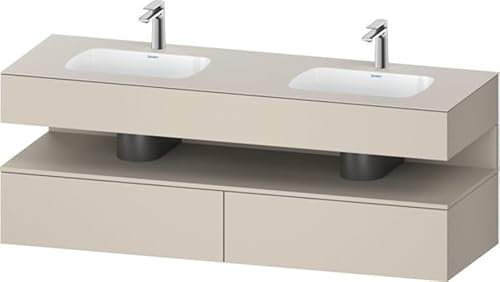 Duravit Qatego lavabo encastré avec meuble sous-lavabo en console, 1600x550x600mm, niche Taupe Supermatt, lavabo double, QA4797083830010, Couleur: Taupe