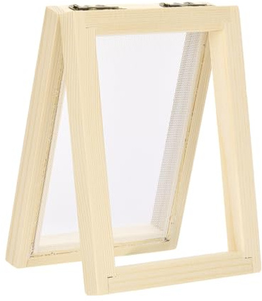 sourcing map Molde de madera para hacer papel, 4.7 x 3.9 pulgadas, kit de marco de doble capa para manualidades, tarjetas, marcadores