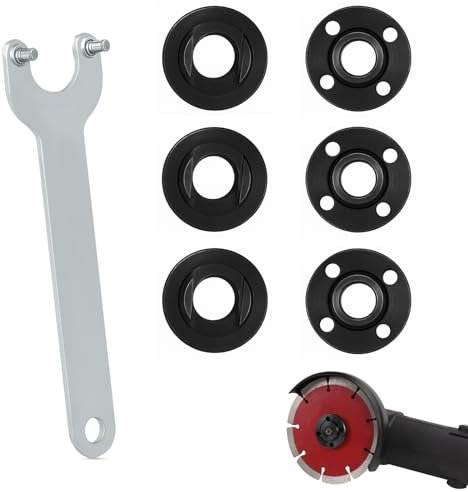 7 Piezas Tuercas de Amoladora Angular Rapida, Llave de Amoladora Angular 140mm, Brida Tuercas M14 para Amoladoras Angulares