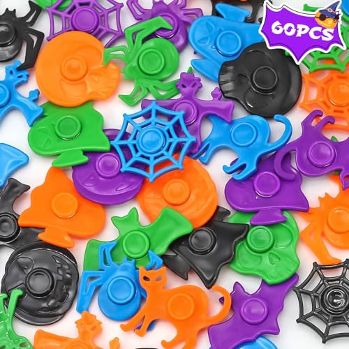 nicknack 60Piezas Fidget Spinners Halloween para Niños/Adultos - Juguetes de Fiesta Reductor de Estrés, Relleno para Piñatas Halloween, Regalos para Niños，Favores de Fiesta，Regalos Cumpleaños