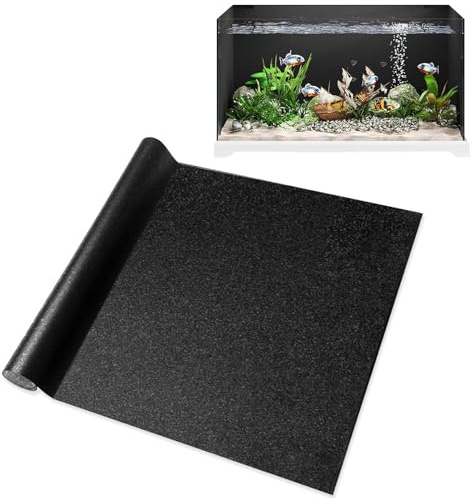 XHNKEG Fish Tank Background, Aquarium Decor Backgrounds 40 X 200cm Static Cling Aquarium Background Self Adhesive Black Backdrop Wallpaper for Fish Tank Decoration